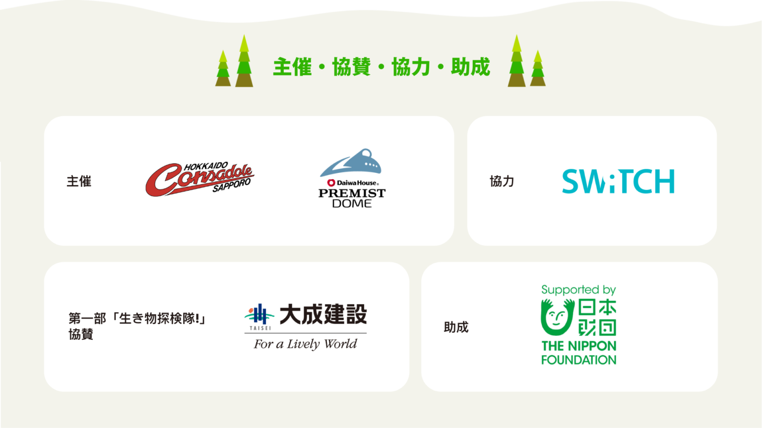 主催・協賛・協力・助成の企業一覧